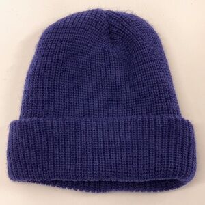 Retro Youth Machine Knit Watch Cap Winter Hat Blue Red